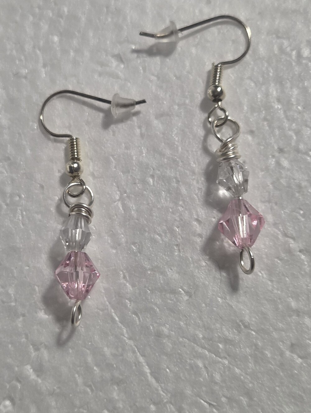 Handmade Pink Crystal Drop Earrings - Women Jewelry